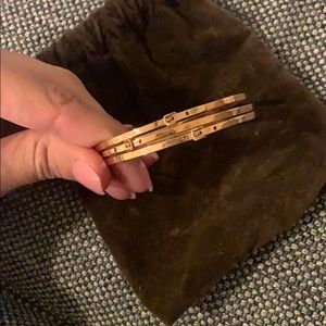 MK rose gold 3 piece bangle set
